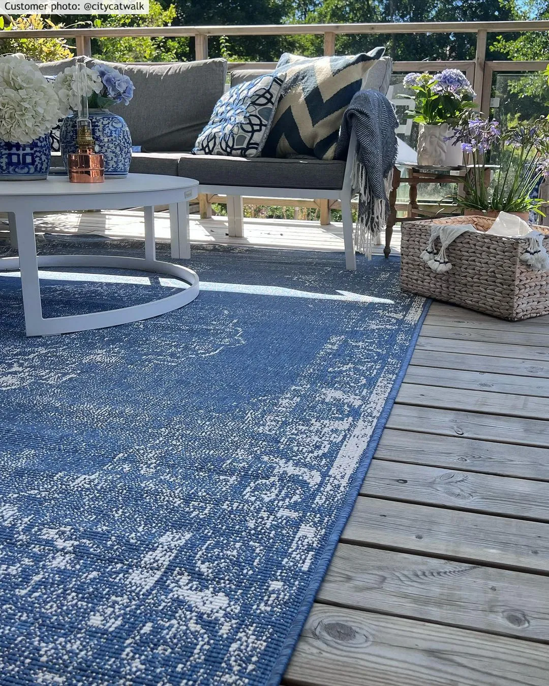 Vloerkleden voor binnen en buiten - Brussels Weave (blauw)