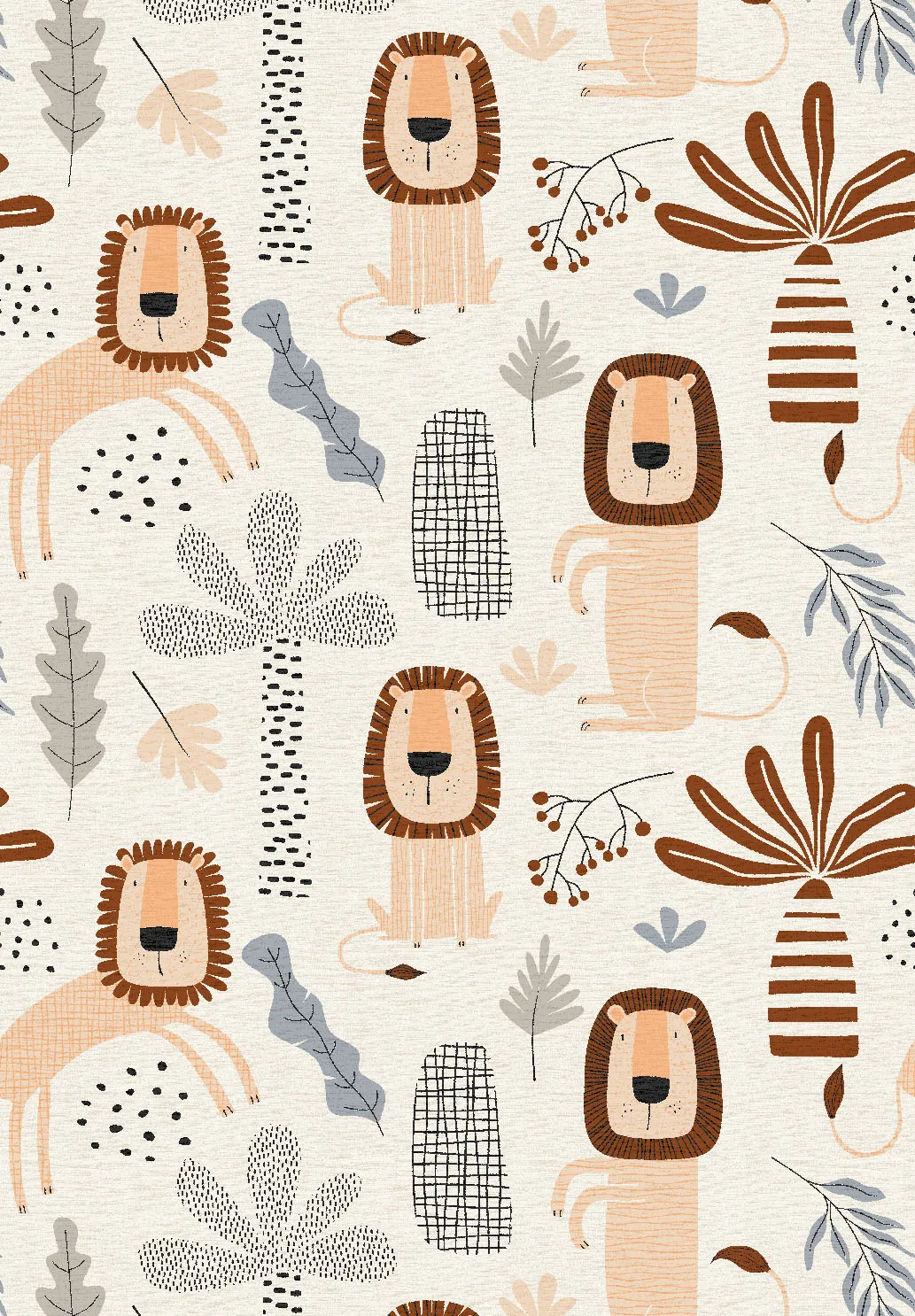 Kindervloerkleed - Lion Friends (beige)