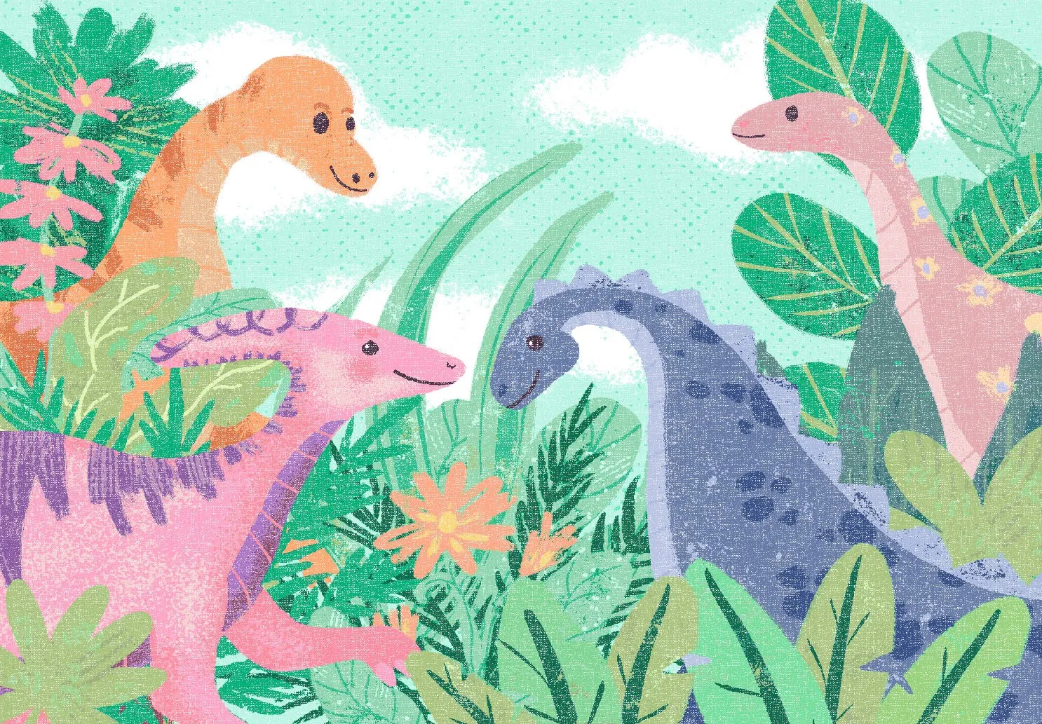 Kindervloerkleed - Dino Friends (multi)