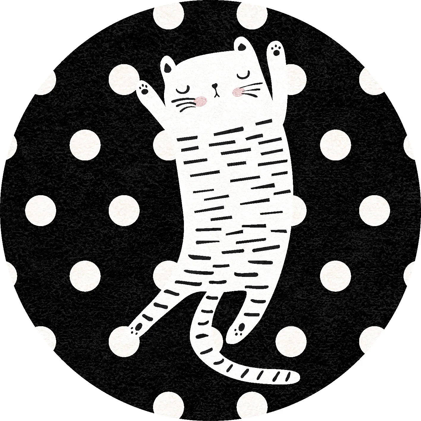 Ronde vloerkleden - Sleepy Kitten (multi)