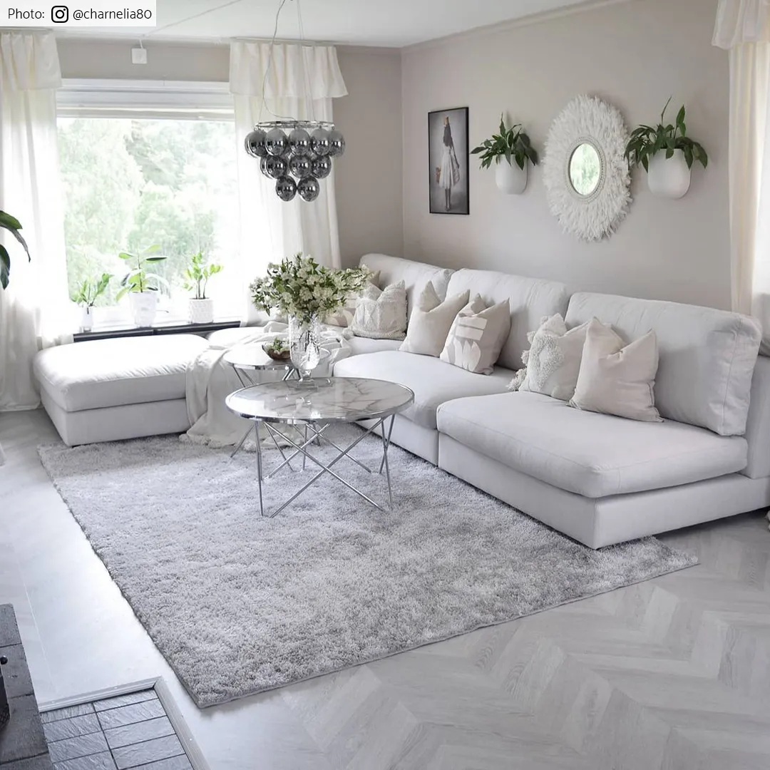 Hoogpolig vloerkleed - Cosy (zilver)