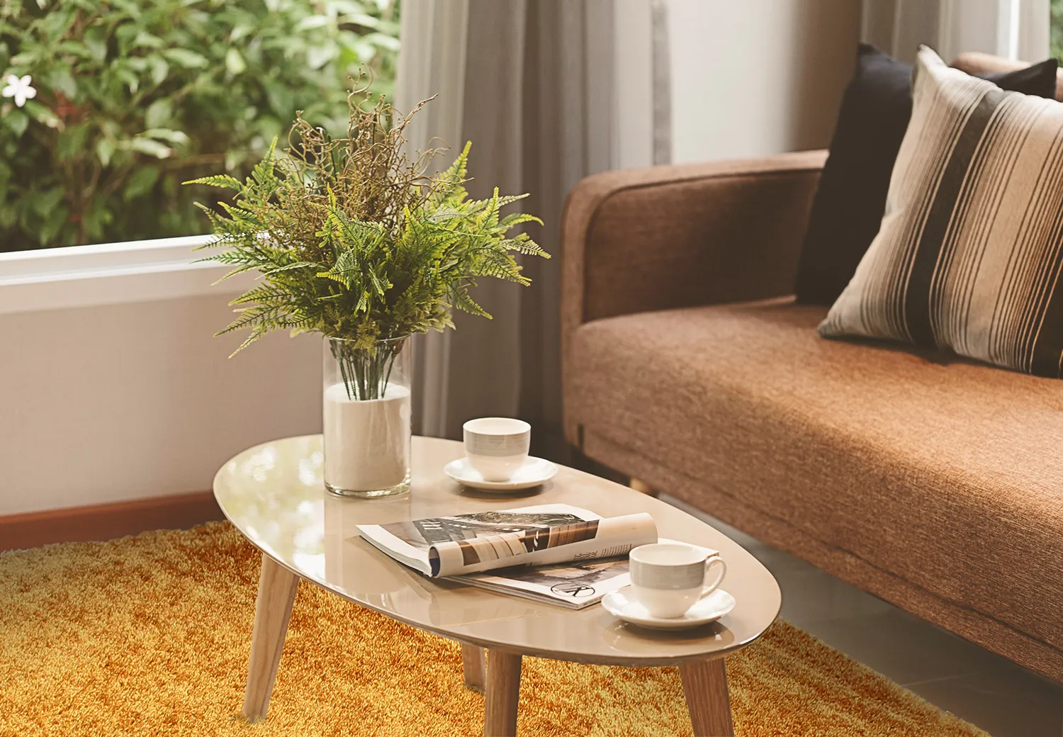 Hoogpolig vloerkleed - Cosy (ocher)