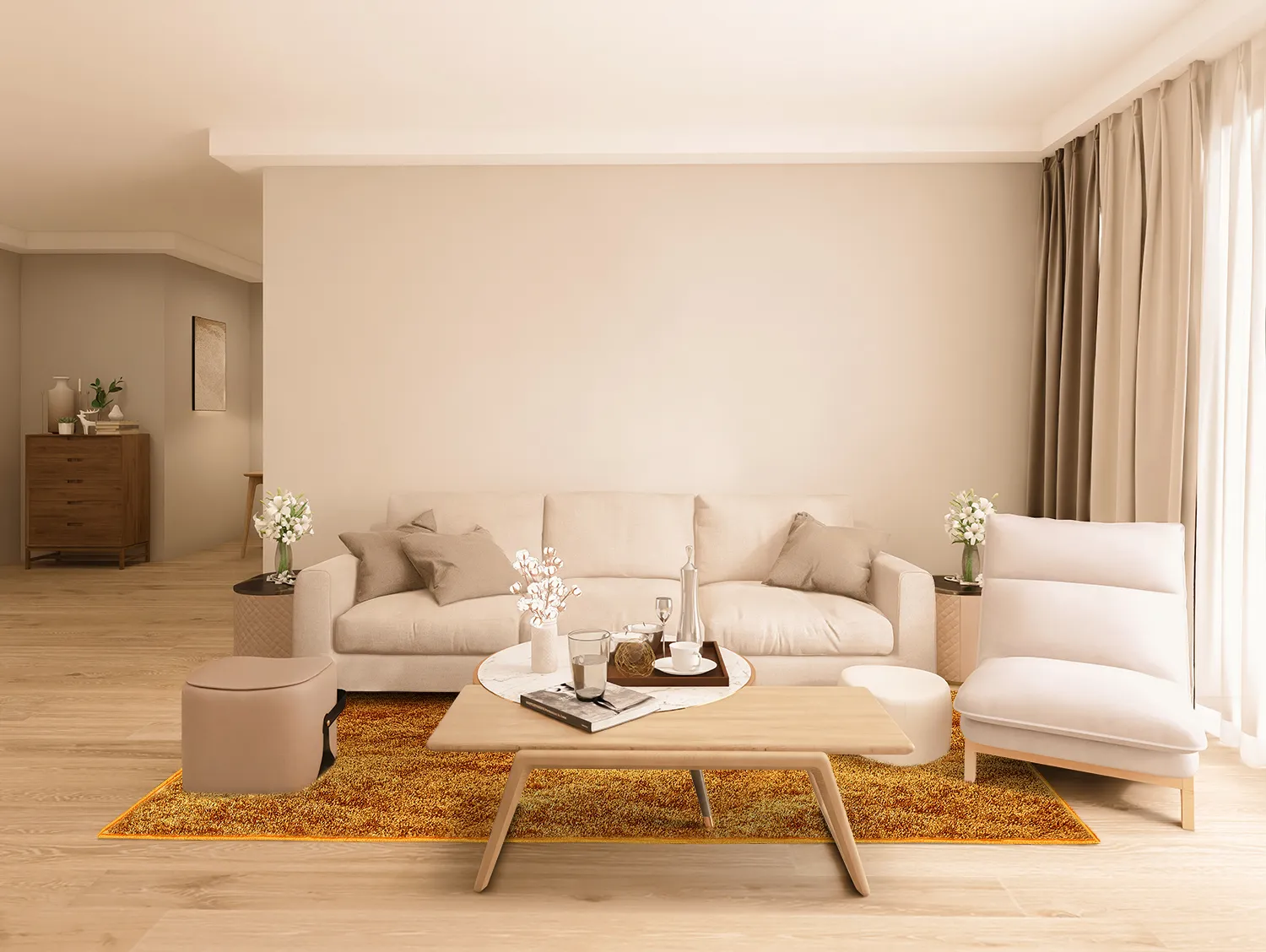 Hoogpolig vloerkleed - Cosy (ocher)