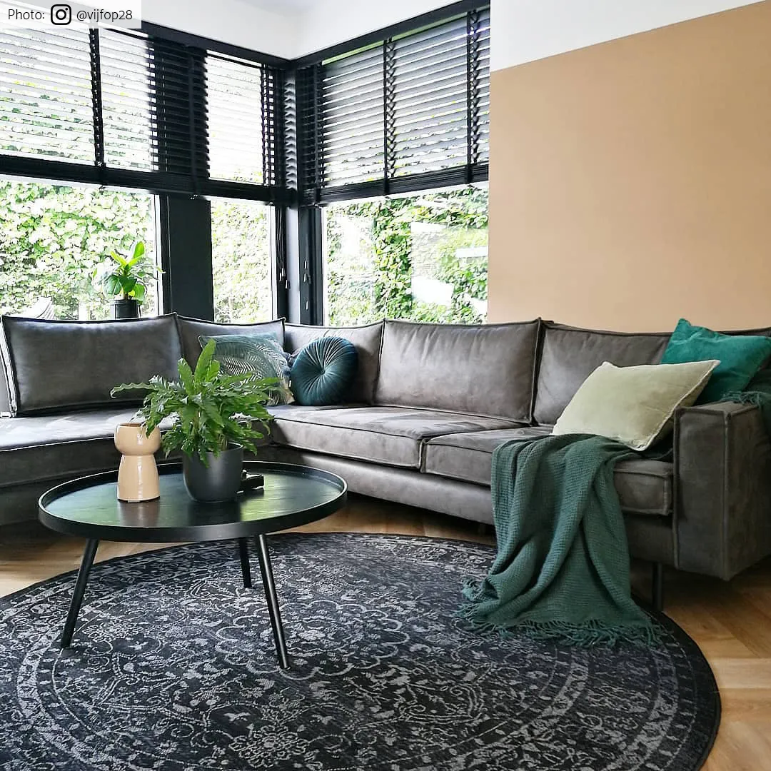 Rond vloerkleed - Peking Noble (zwart)