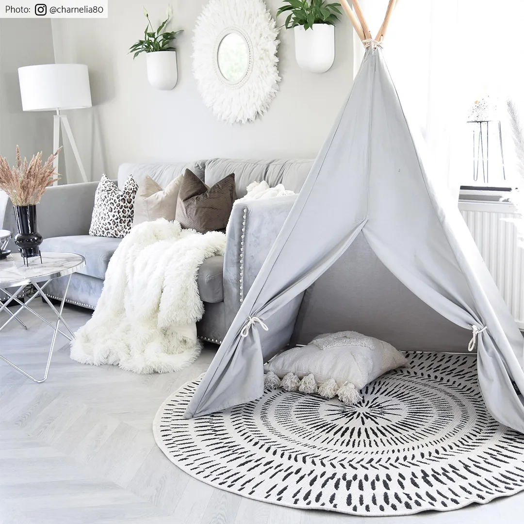 Rond vloerkleed - Brussels Night (grijs)