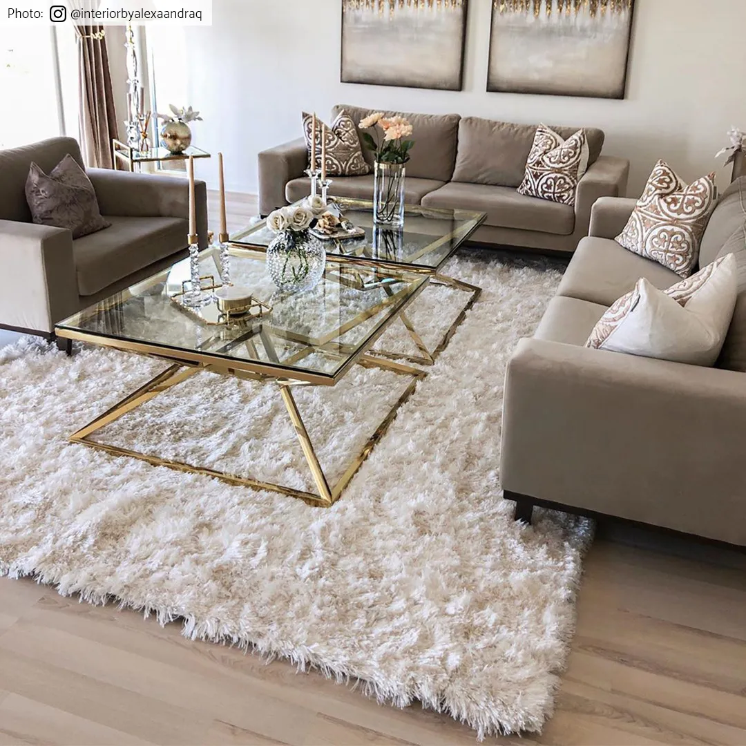 Hoogpolig vloerkleed - Janjira (wit)