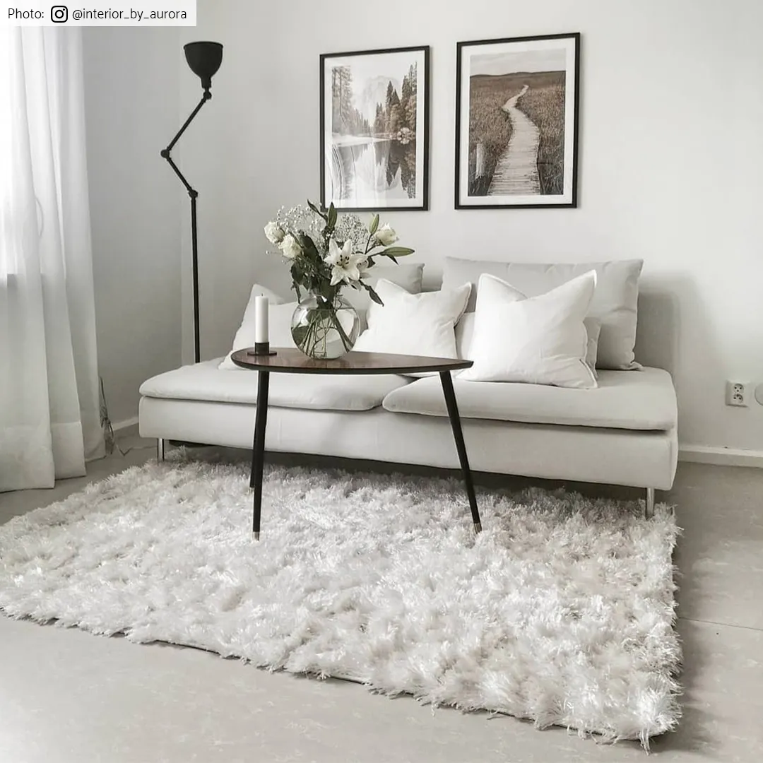 Hoogpolig vloerkleed - Janjira (wit)