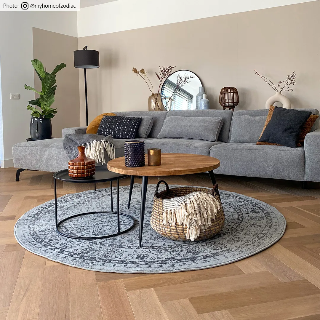 Rond vloerkleed - Peking Noble (grijs)