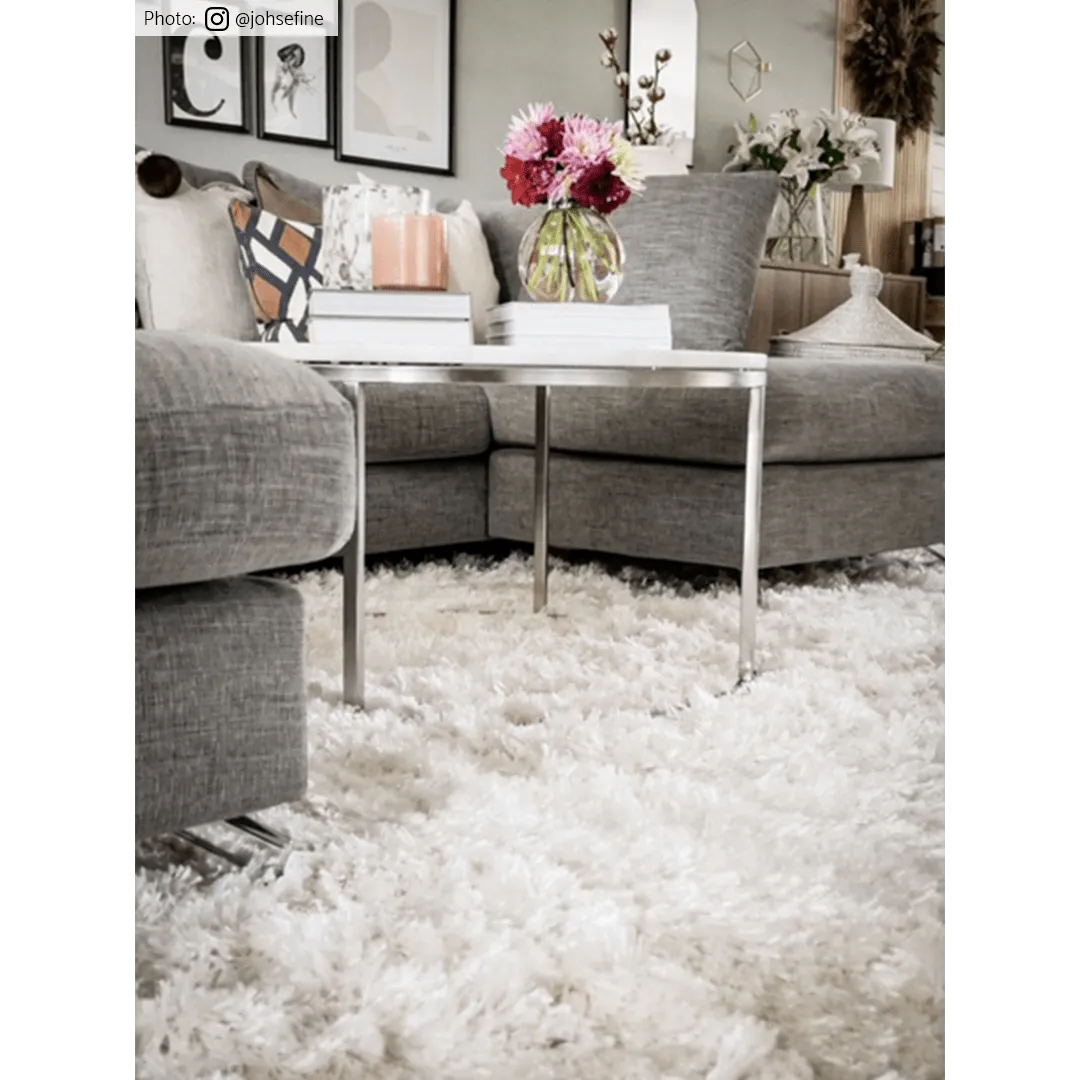 Hoogpolig vloerkleed - Janjira (offwhite)