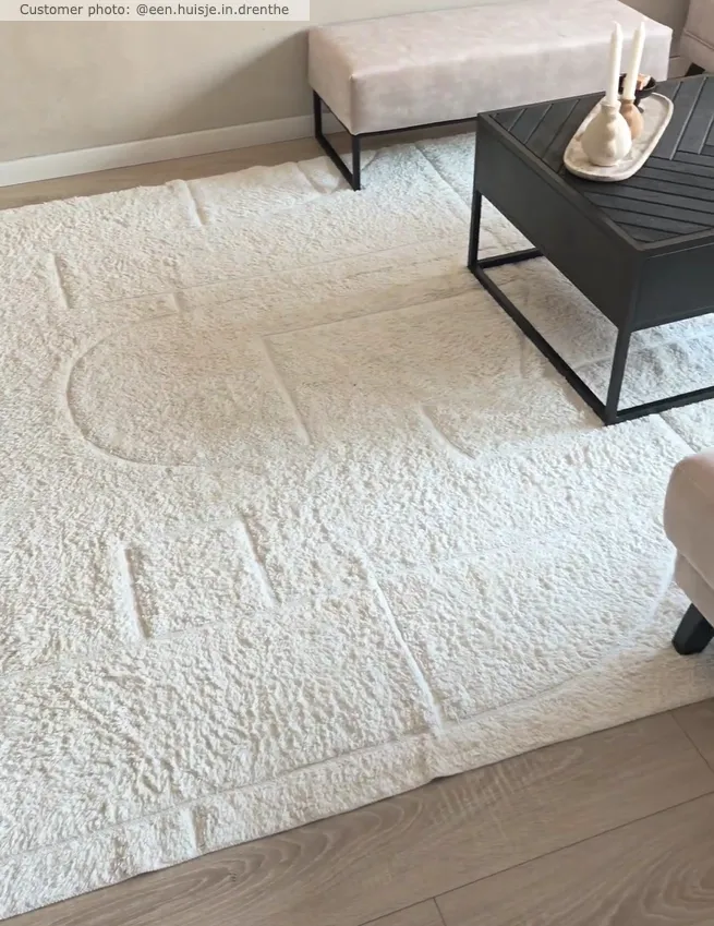 Hoogpolig vloerkleed - Cremona Natural Cotton Shaggy (offwhite)