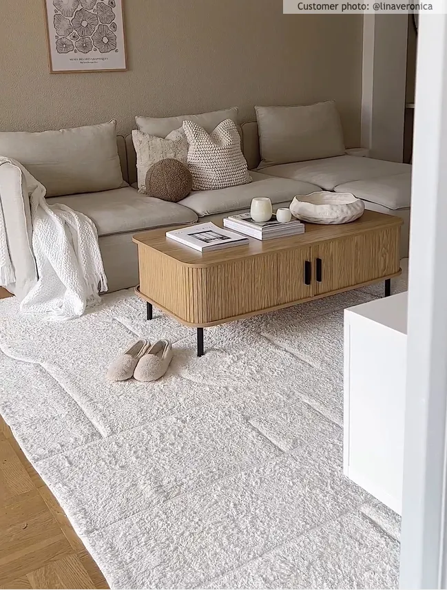 Hoogpolig vloerkleed - Cremona Natural Cotton Shaggy (offwhite)