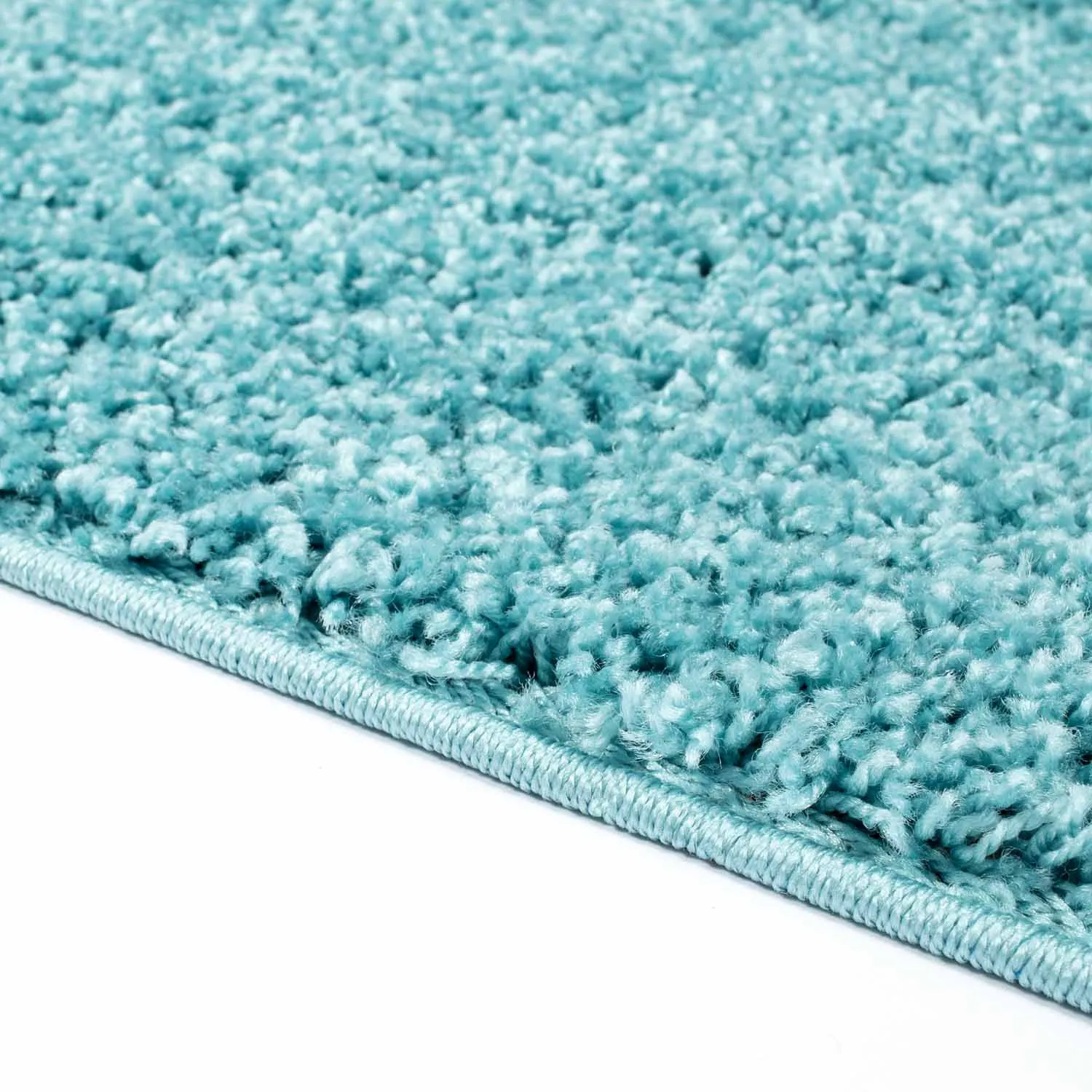 Hoogpolig vloerkleed - Trim (turkoois)