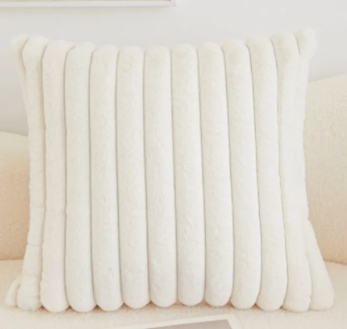 Kussensloop - Soft stripes (wit)