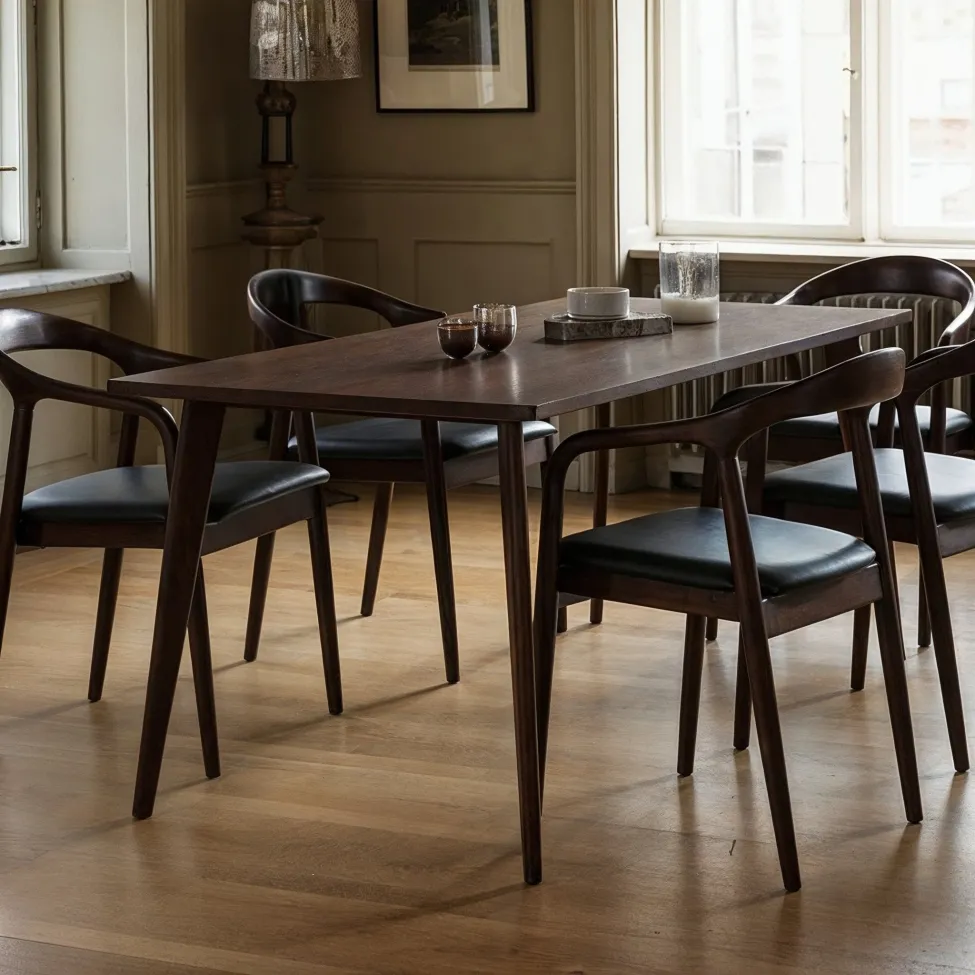 Eettafel - Nordisk - 180 x 70 cm (okkernoot)