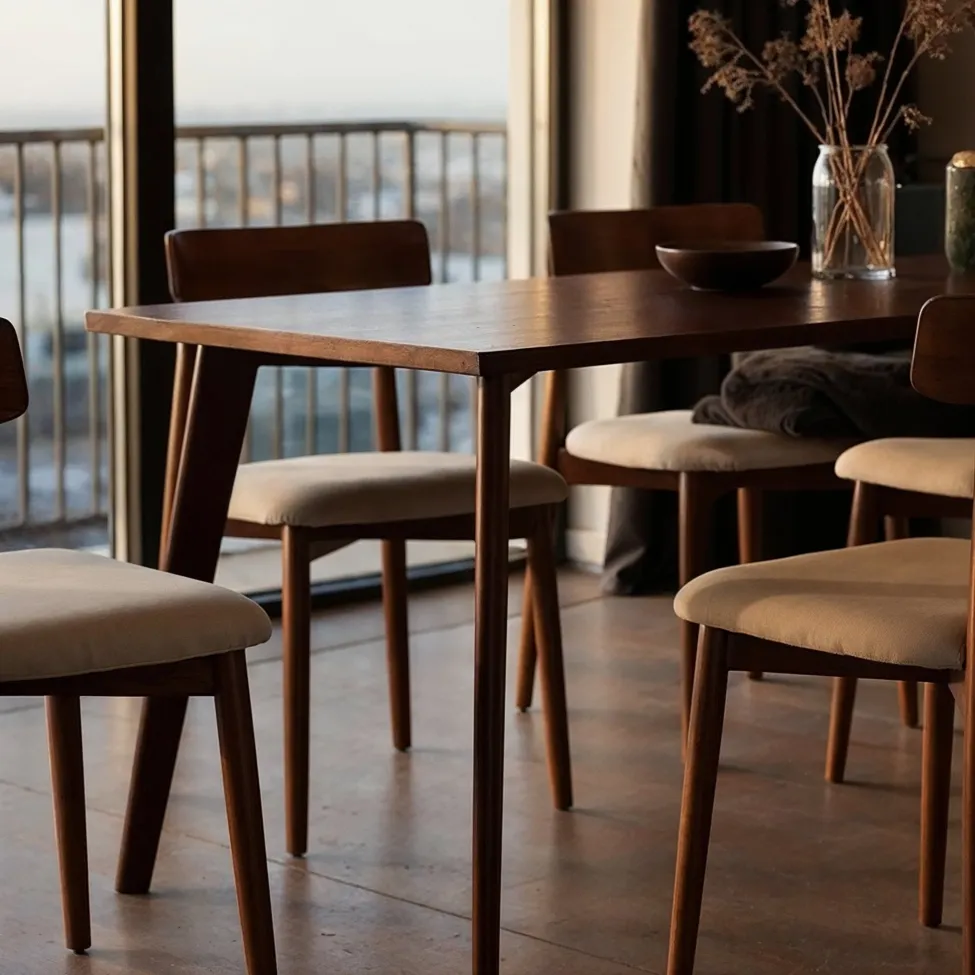Eettafel - Nordisk - 180 x 70 cm (okkernoot)
