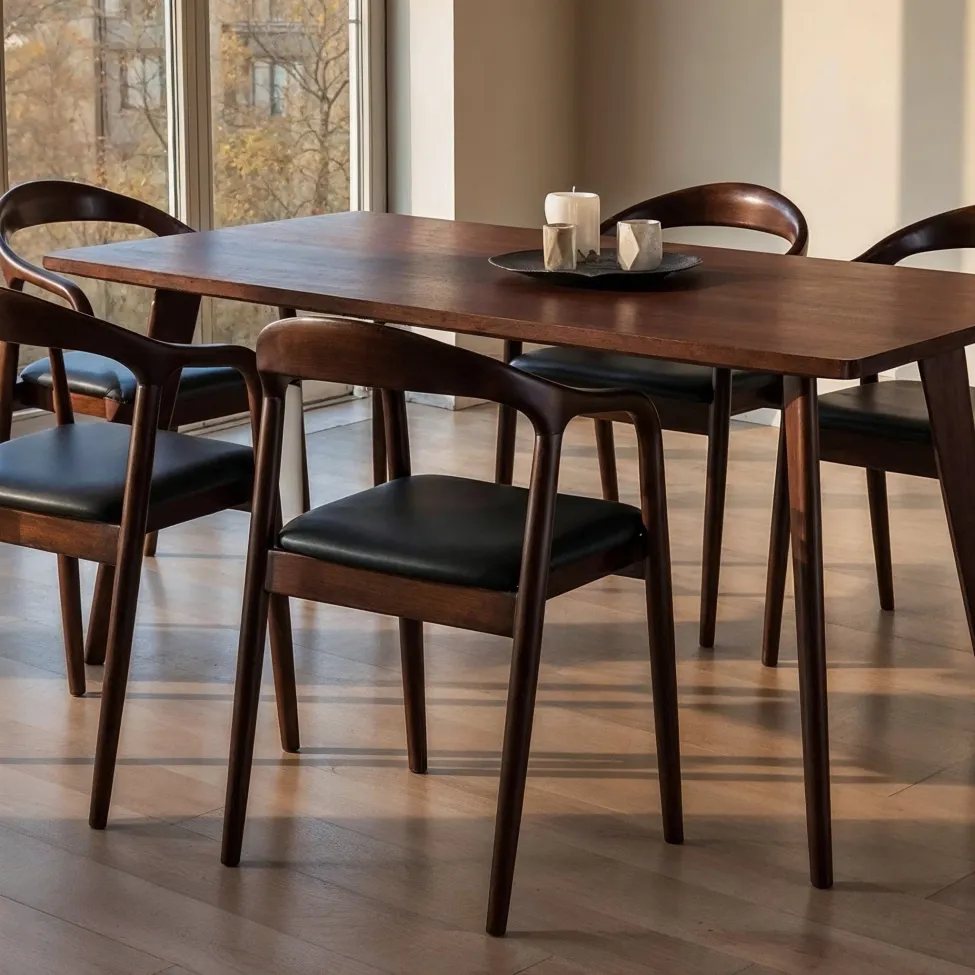Eettafel - Nordisk - 180 x 70 cm (okkernoot)