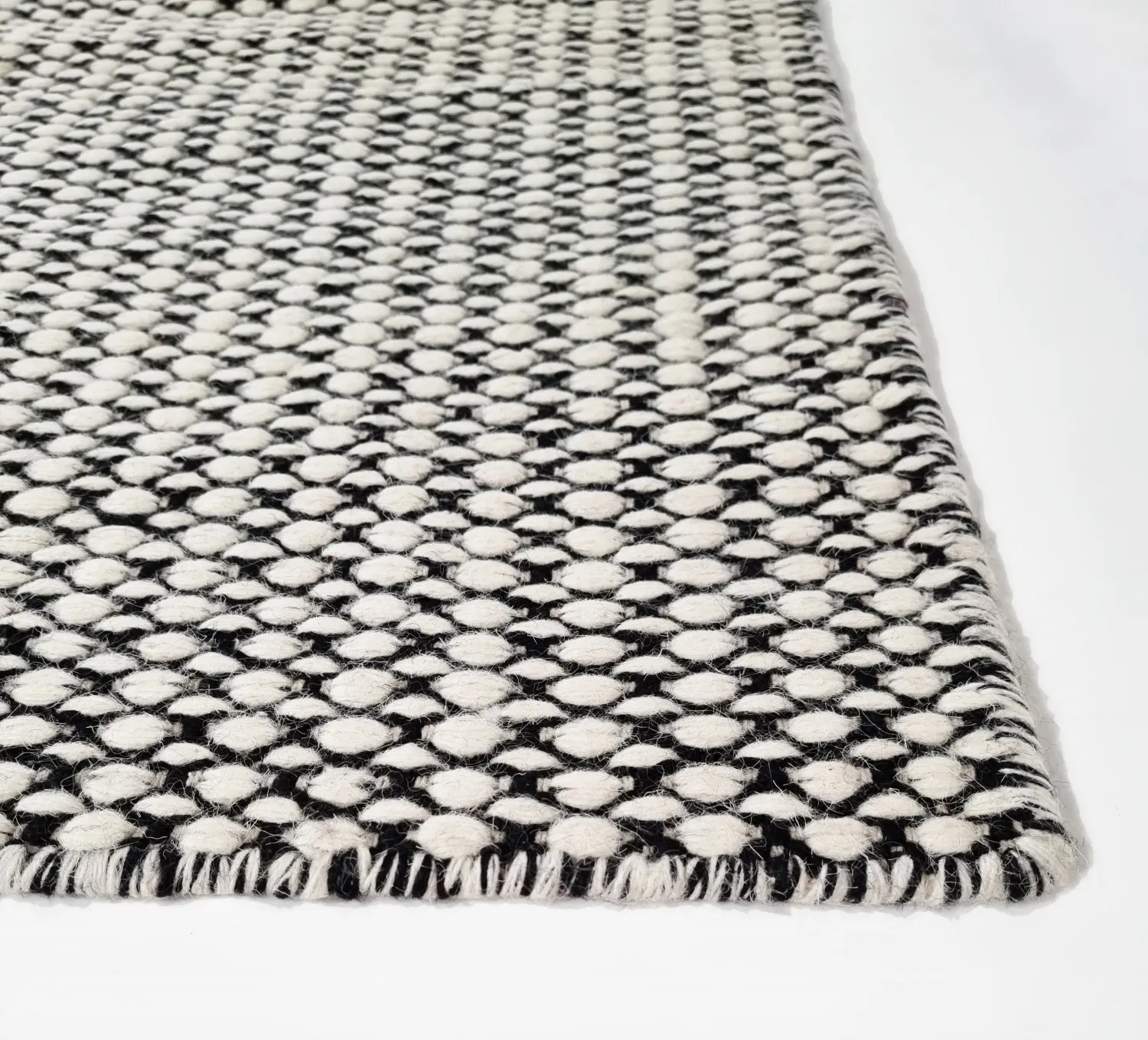 Wollen-vloerkleed - Delly (zwart/wit)