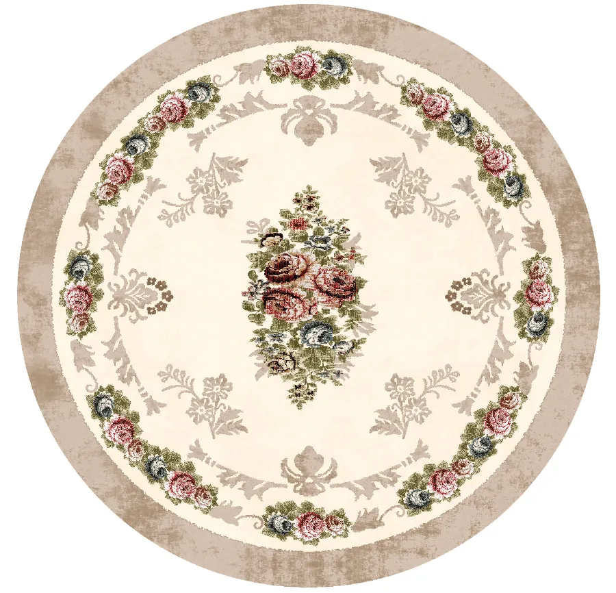 Rond vloerkleed - Delpha (beige/multi)
