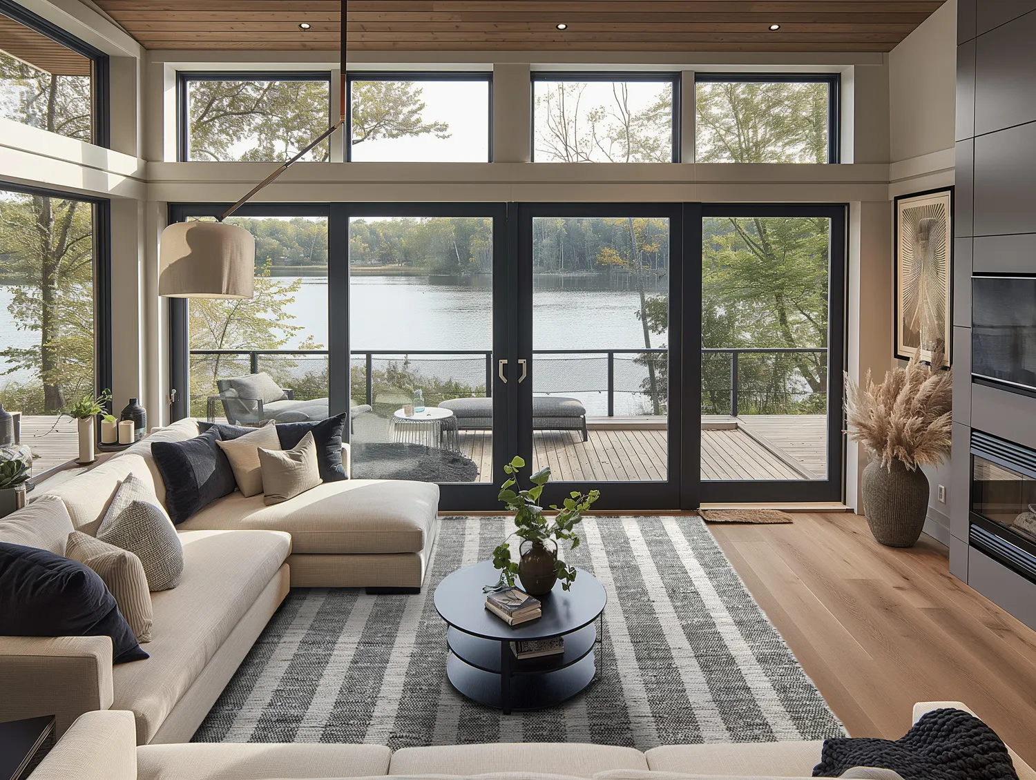 Denim vloerkleed - Ally (zwart/gebroken wit)