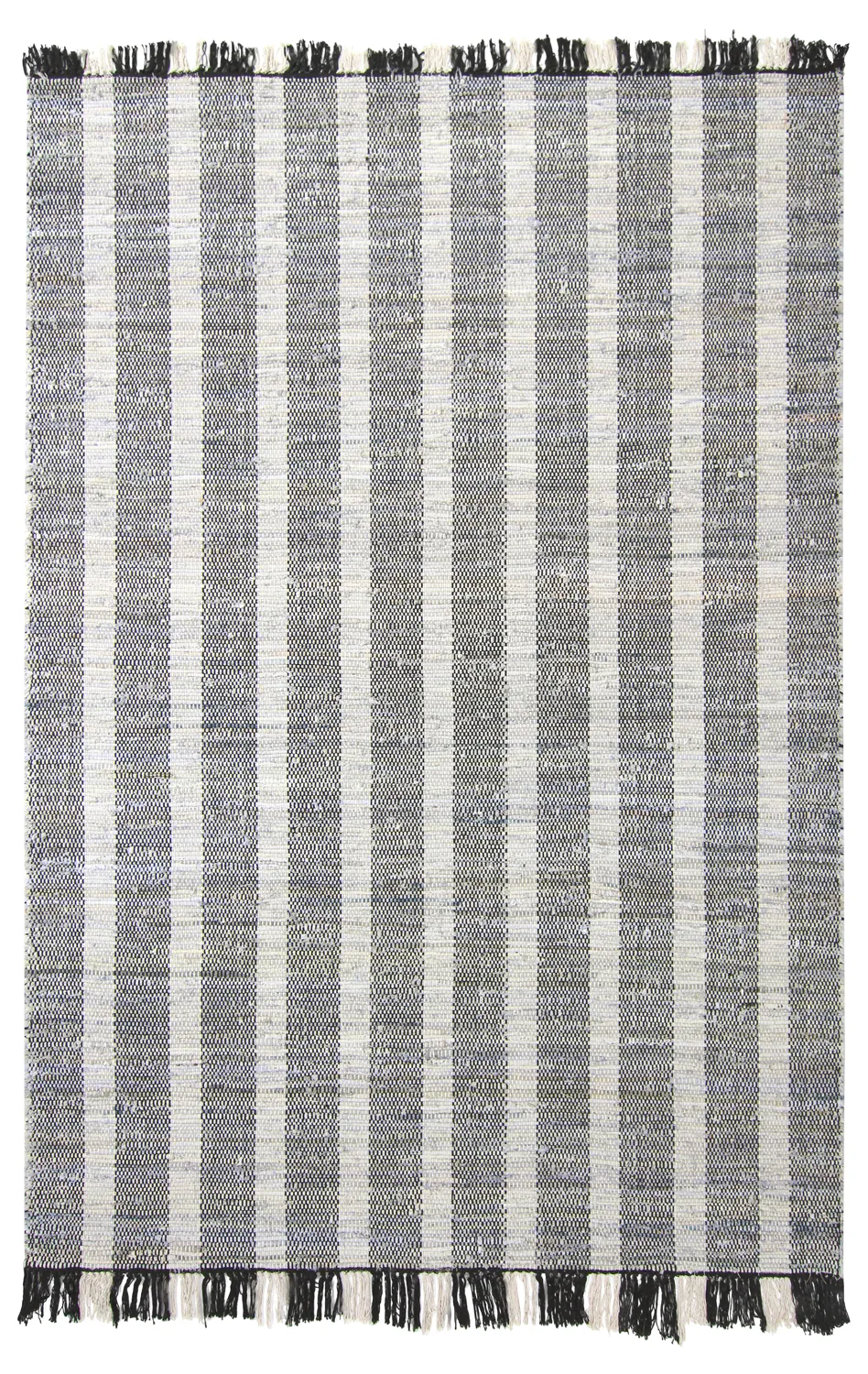 Denim vloerkleed - Ally (zwart/gebroken wit)