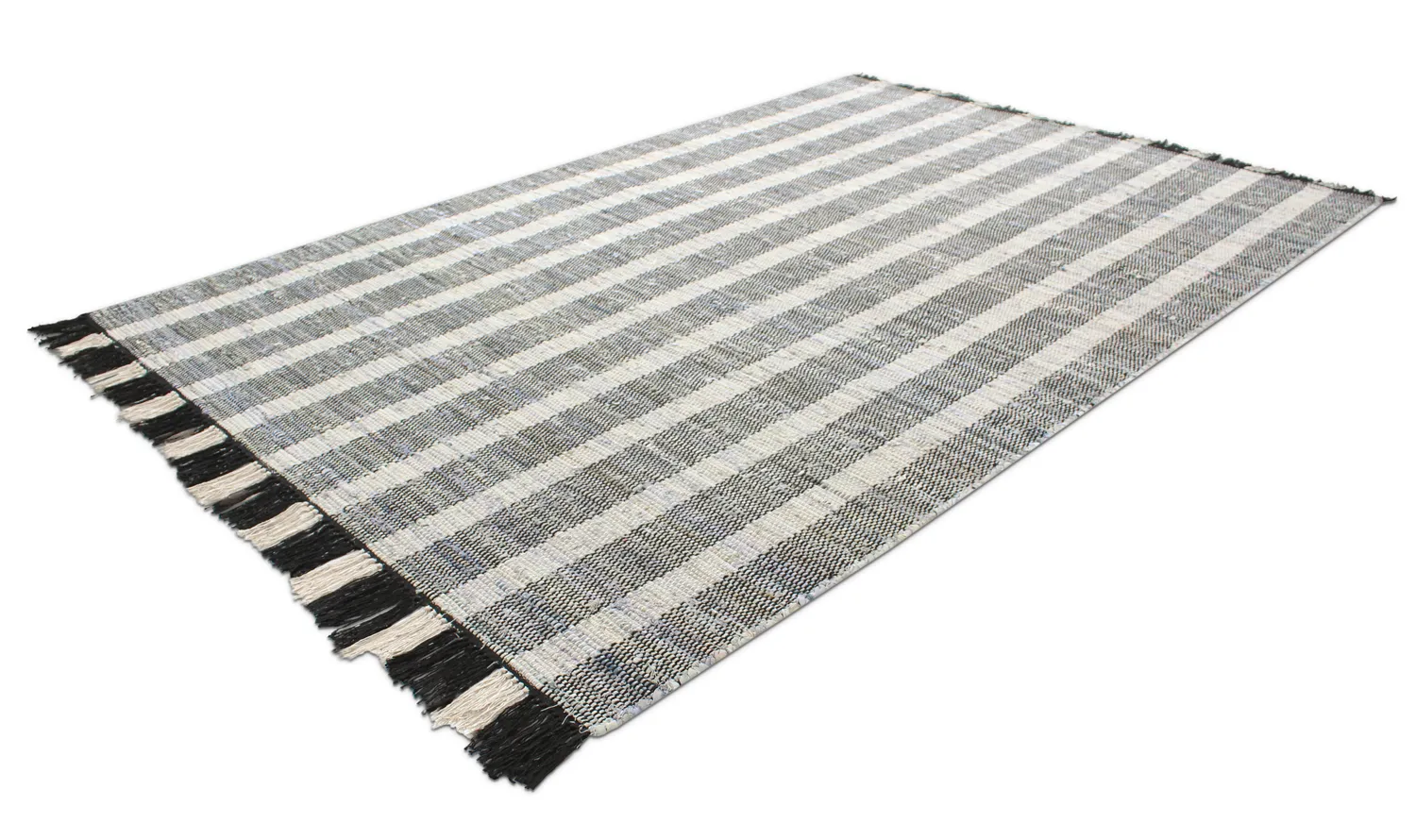 Denim vloerkleed - Ally (zwart/gebroken wit)