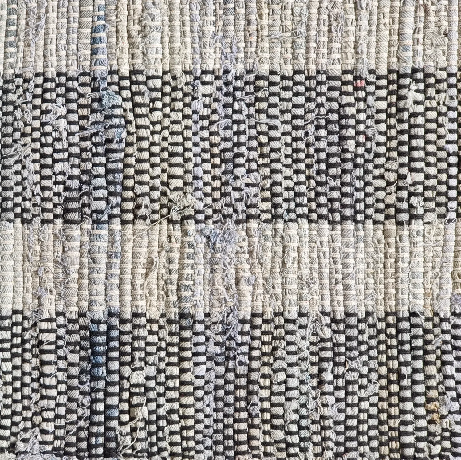 Denim vloerkleed - Ally (zwart/gebroken wit)