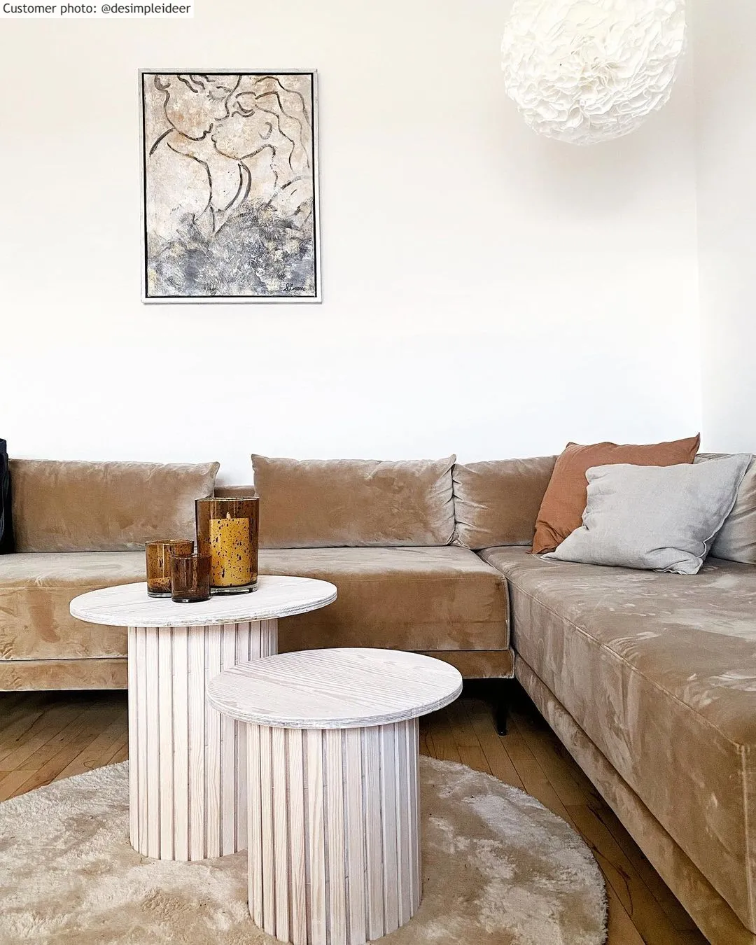 Ronde vloerkleden - Aranga Super Soft Fur (beige)