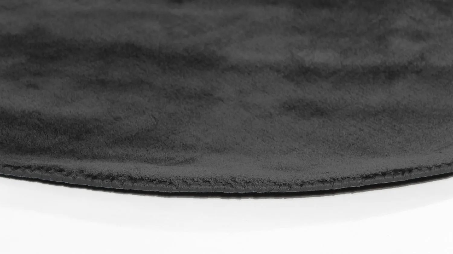 Rond vloerkleed - Recycled PET with viscose look (zwart)