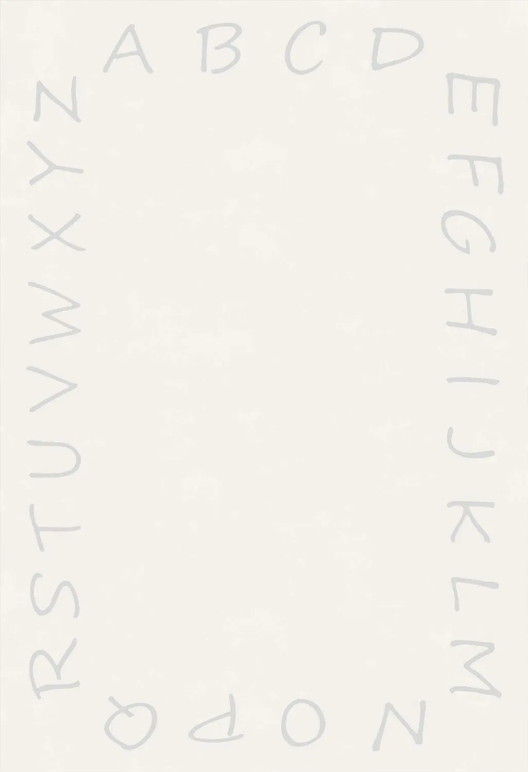 Kindervloerkleed - Alphabetic Border (wit)