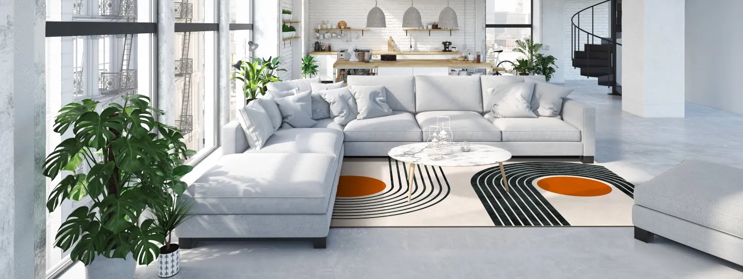 Wilton - Moudania (beige/zwart/oranje)