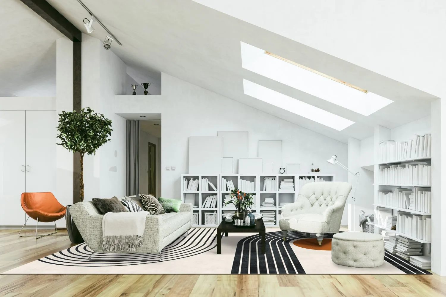 Wilton - Moudania (beige/zwart/oranje)