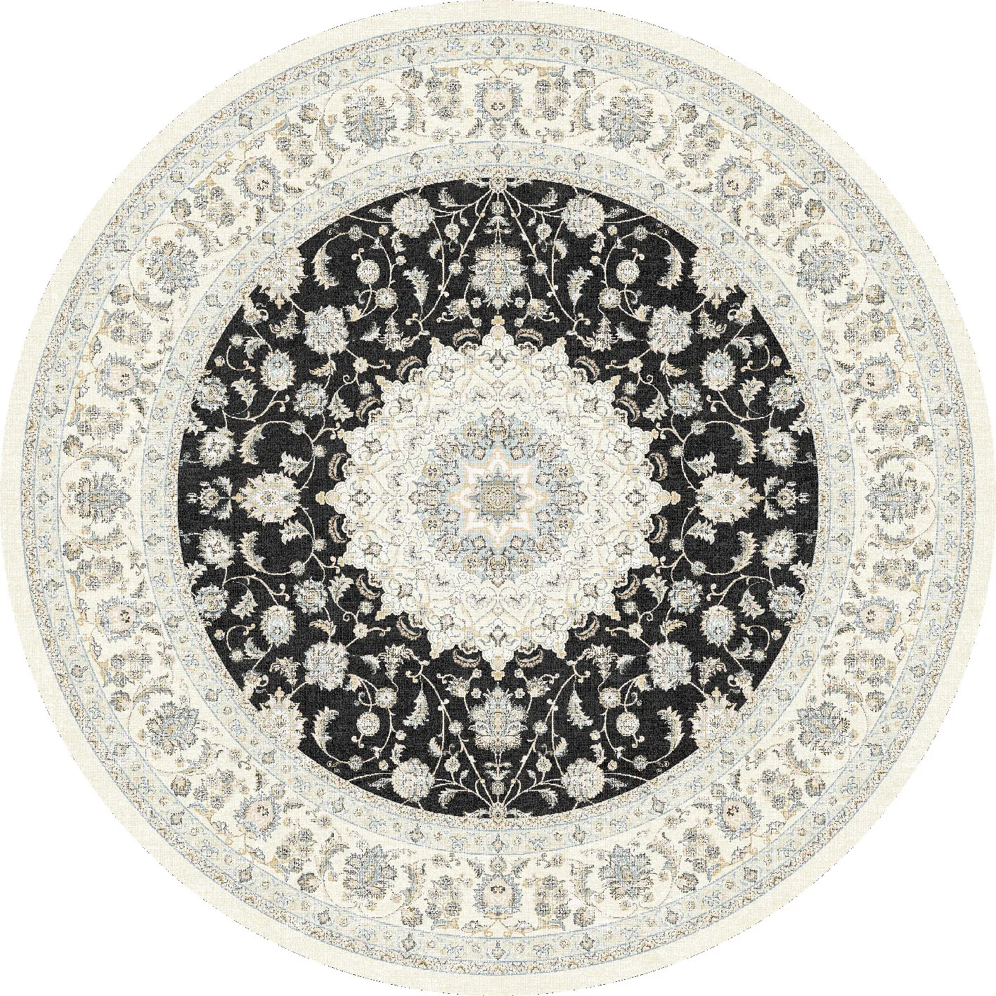 Rond vloerkleed - Arabella (zwart)
