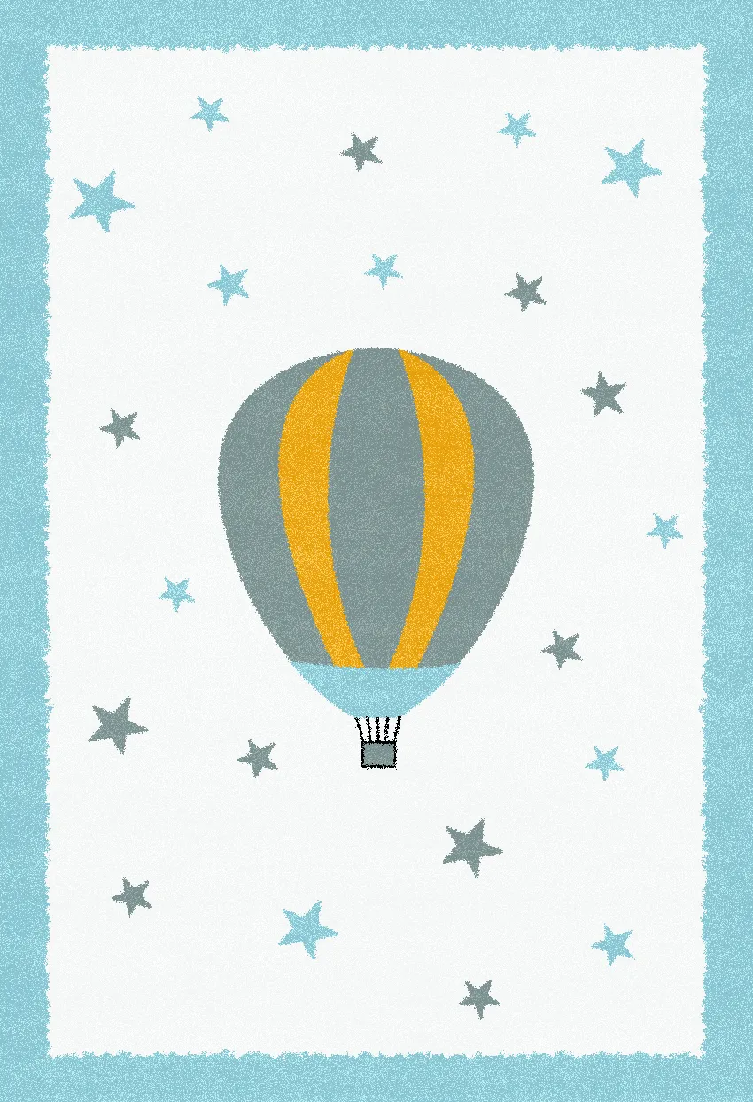 Kindervloerkleed - Alone Balloon (blauw)