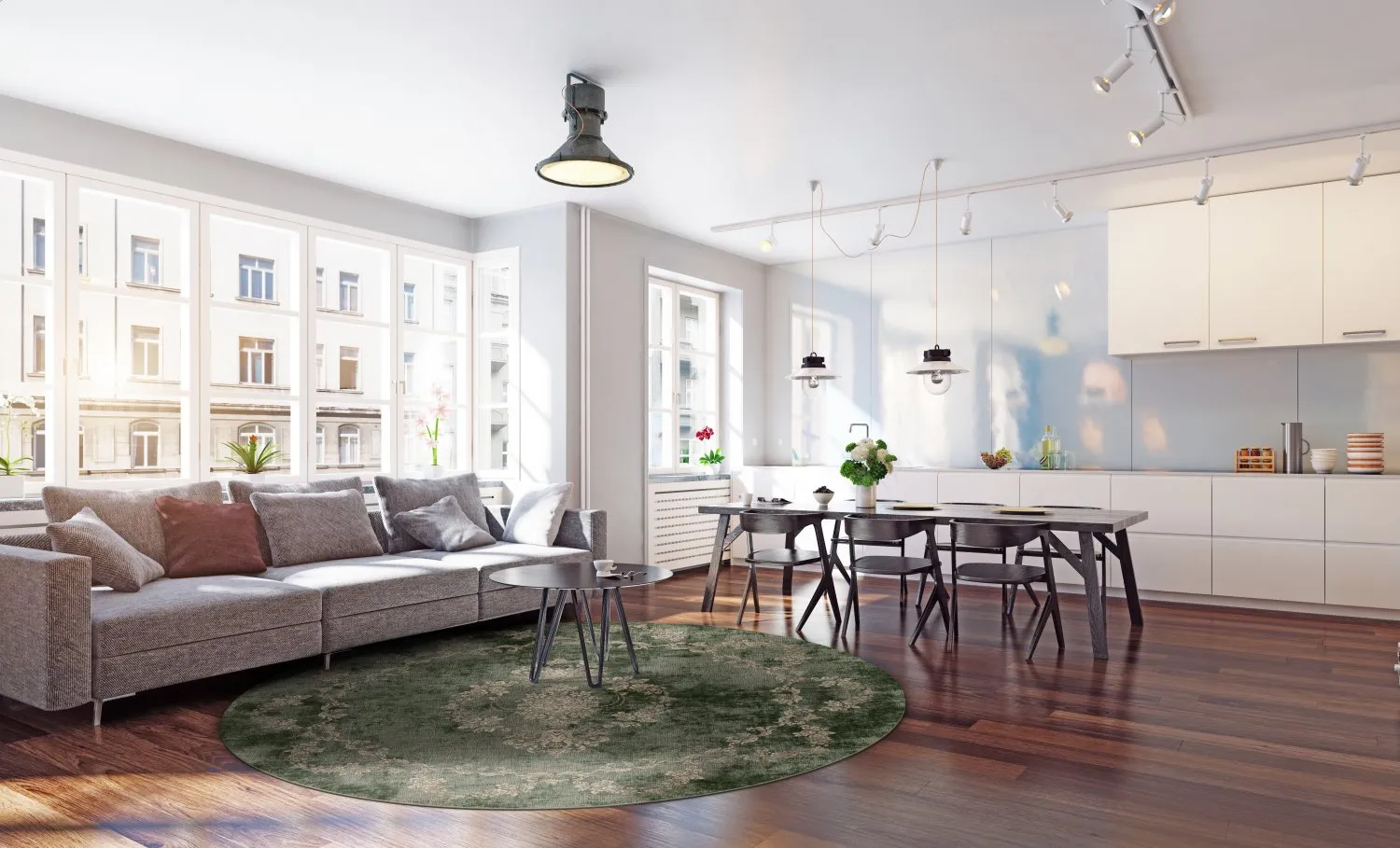 Rond vloerkleed - Taknis (groen)