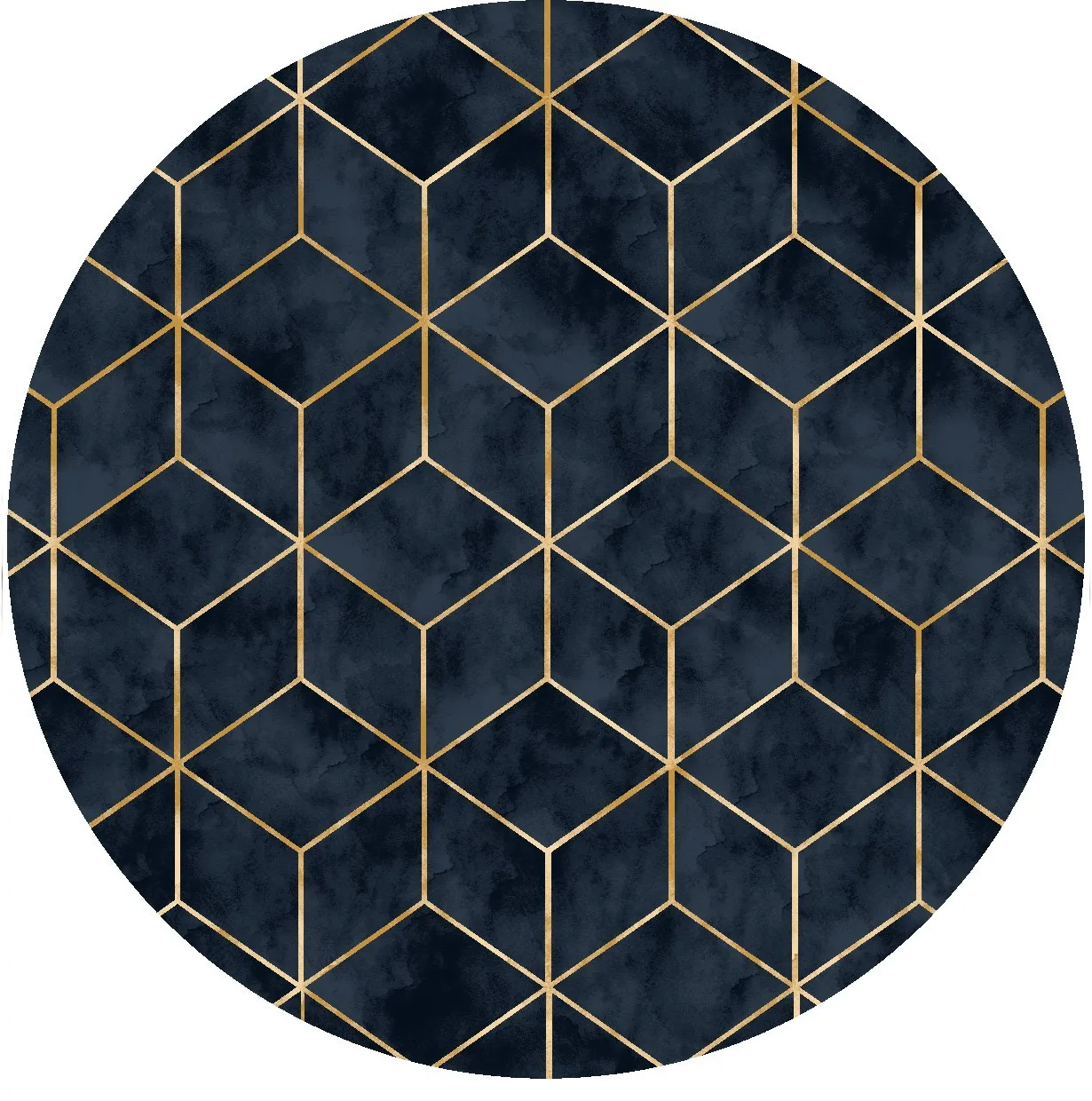 Rond vloerkleed - Remy (donkerblauw)