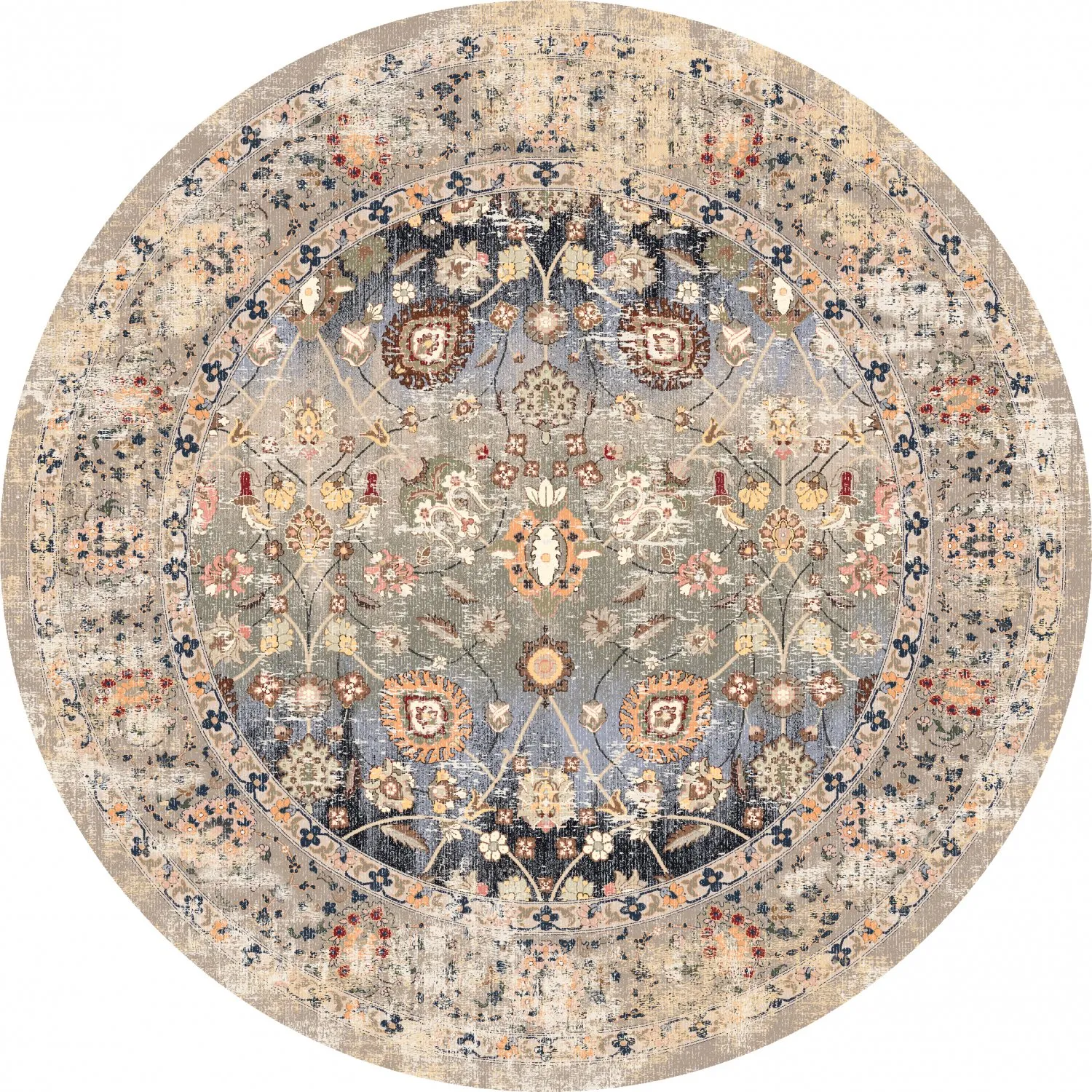 Rond vloerkleed - Bouhjar (beige/multi)