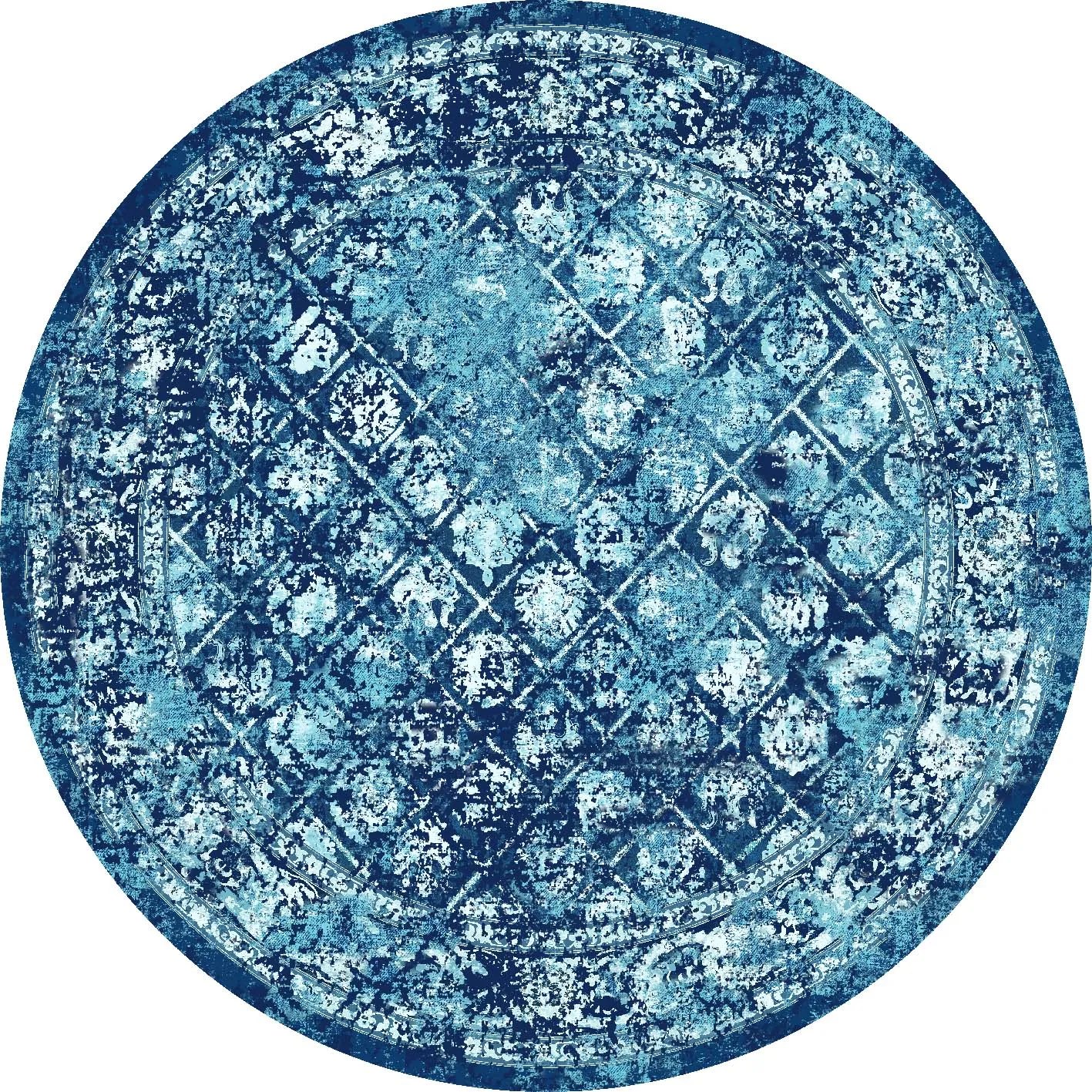 Rond vloerkleed - Douz (blauw)