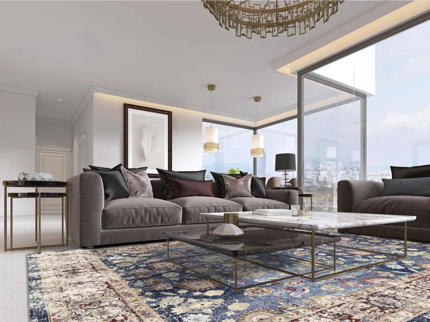 Wilton - Bouhjar (donkerblauw/multi)