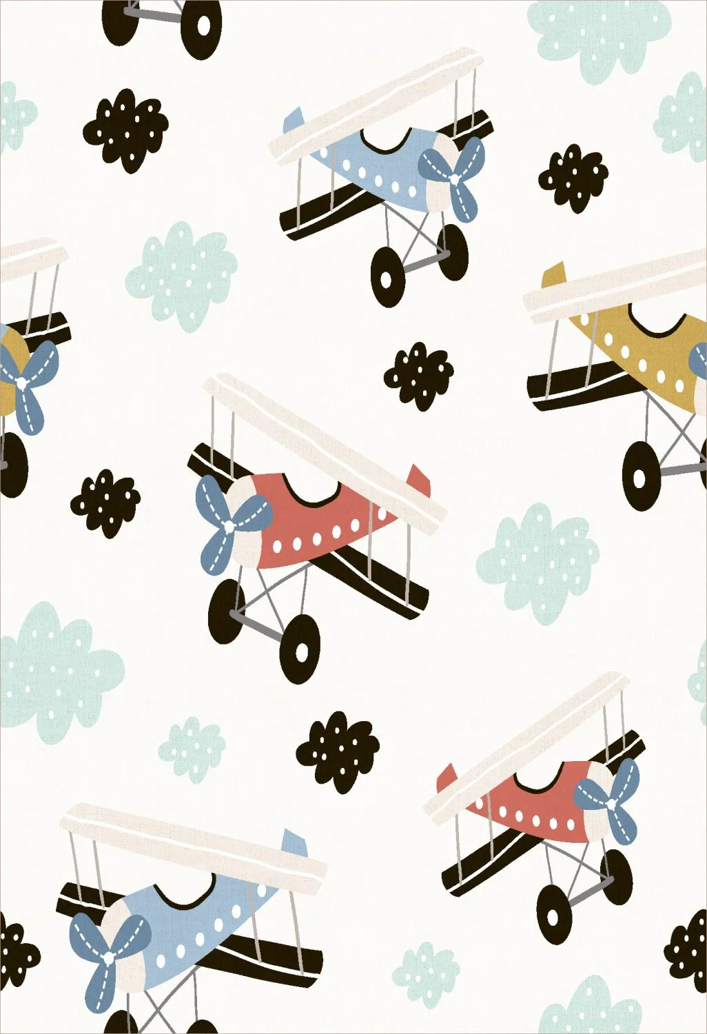 Kindervloerkleed - Plane Travel (multi)