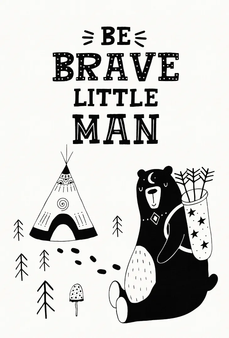 Kindervloerkleed - Camping Bear (wit)