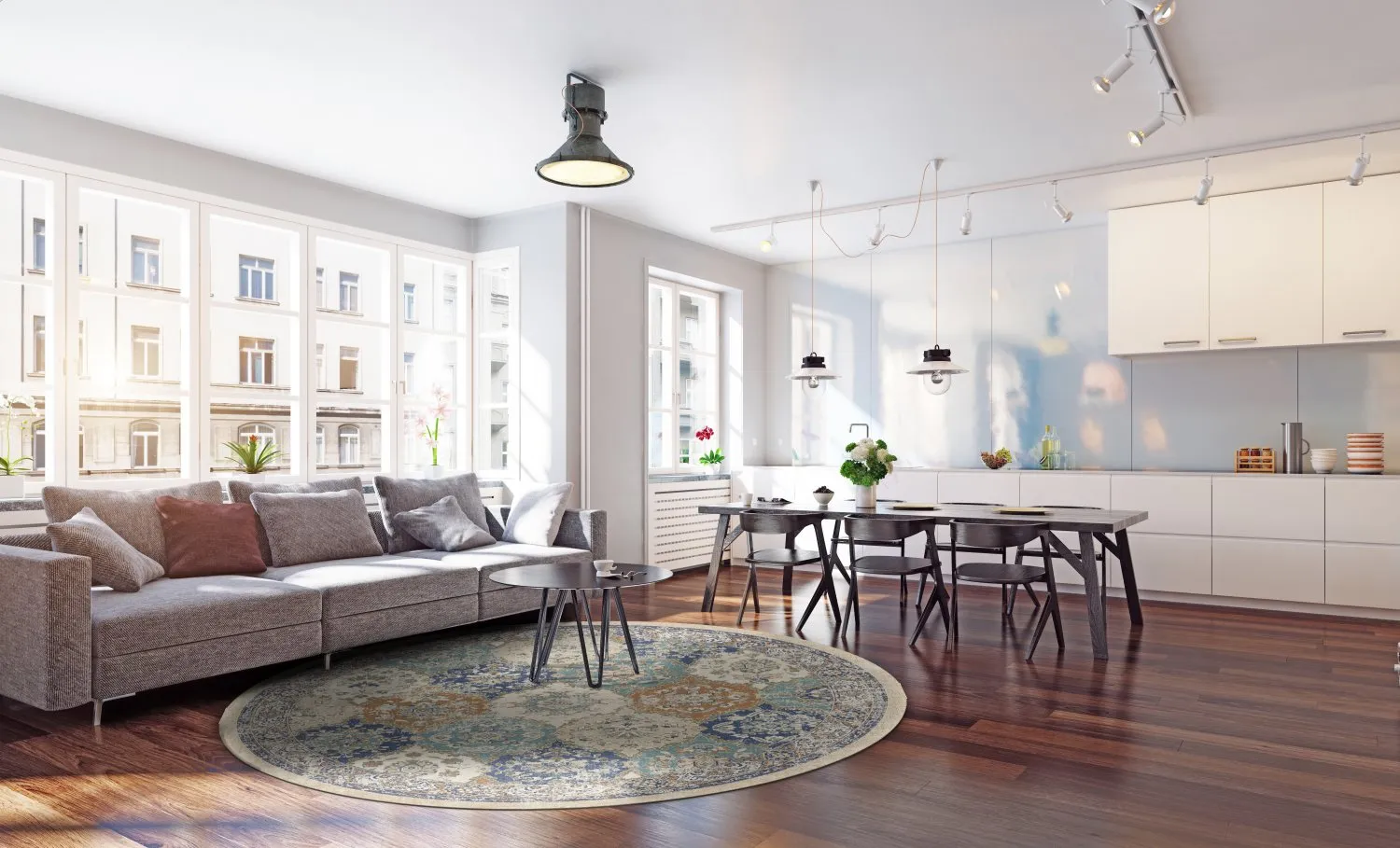 Rond vloerkleed - Bohemia (blauw/multi)