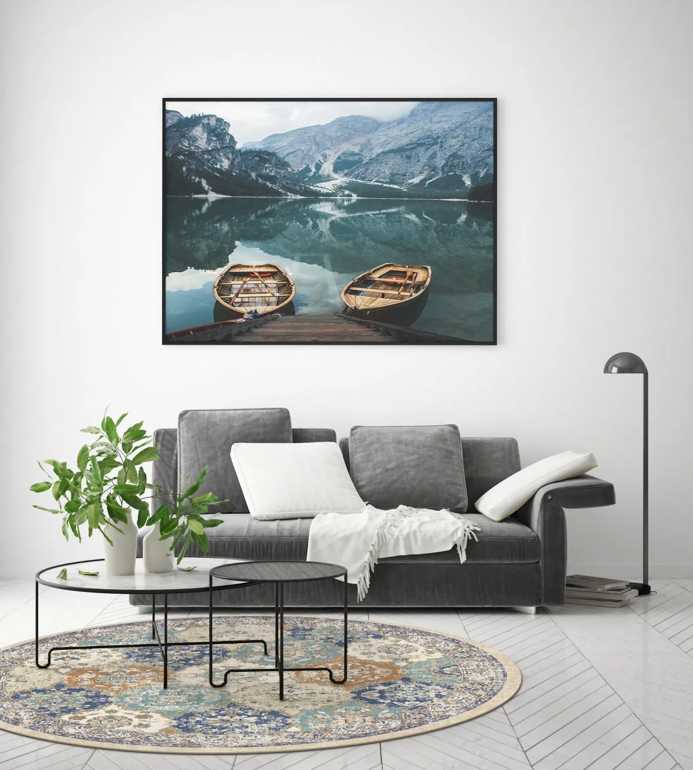 Rond vloerkleed - Bohemia (blauw/multi)