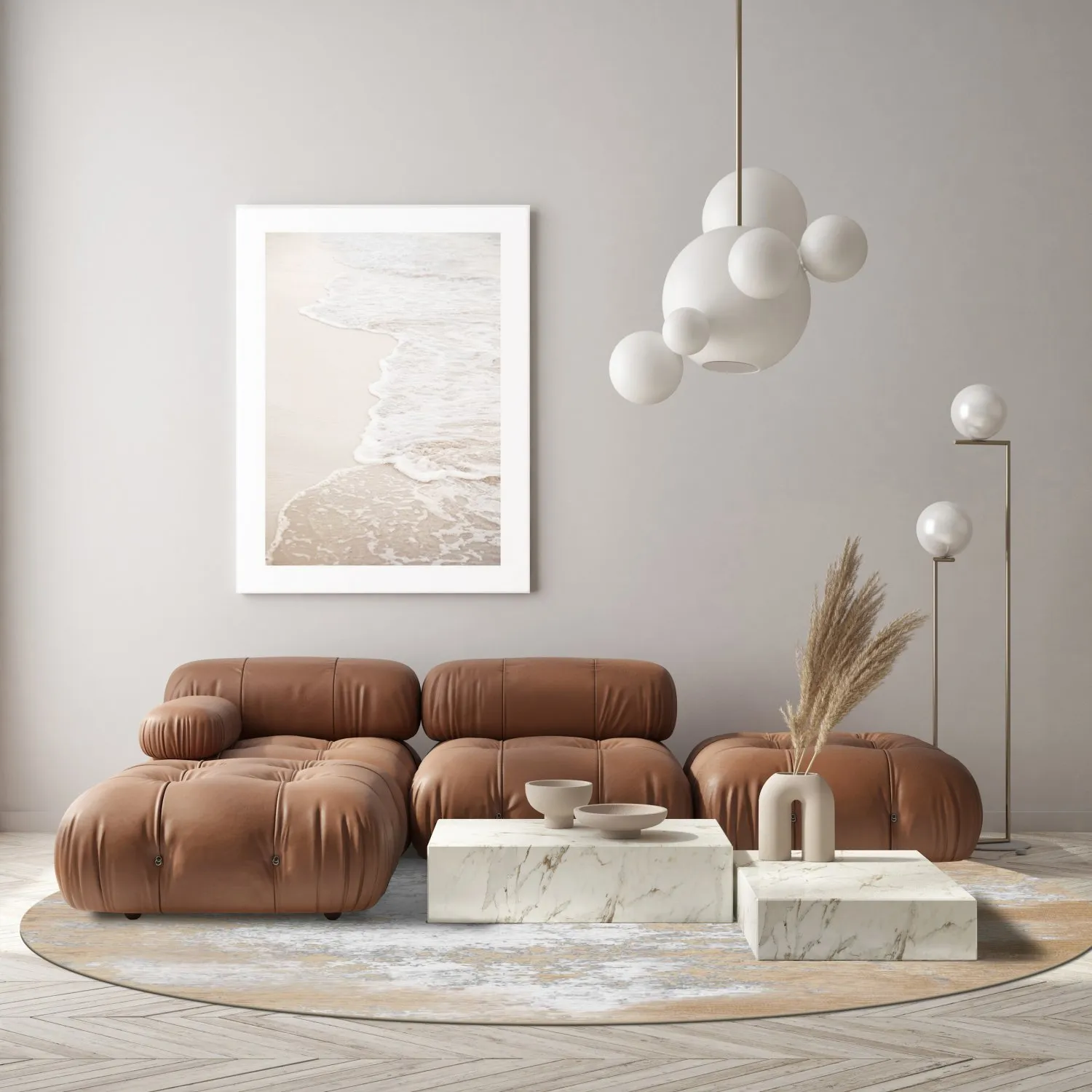 Rond vloerkleed - Zarzi (beige)