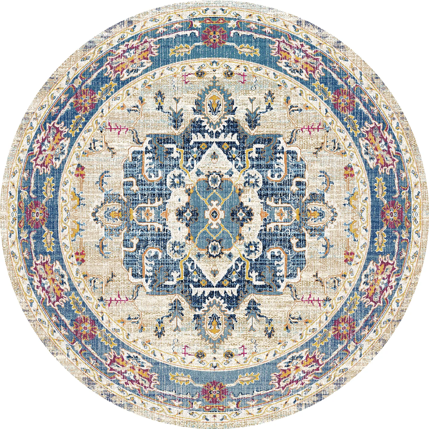 Rond vloerkleed - Siliana (blauw)