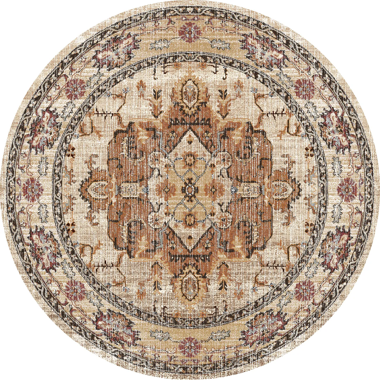 Rond vloerkleed - Siliana (beige)