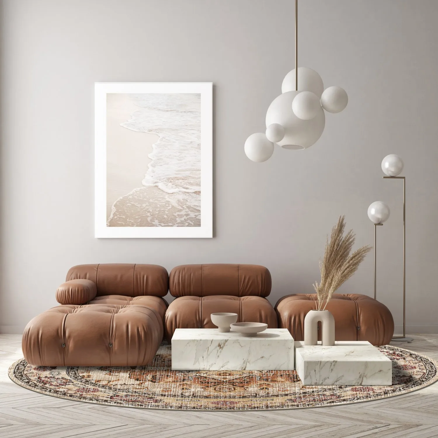 Rond vloerkleed - Siliana (beige)