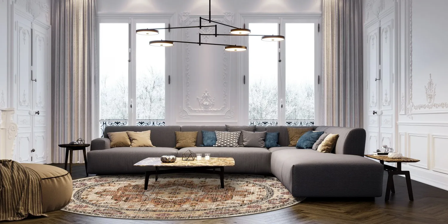 Rond vloerkleed - Siliana (beige)