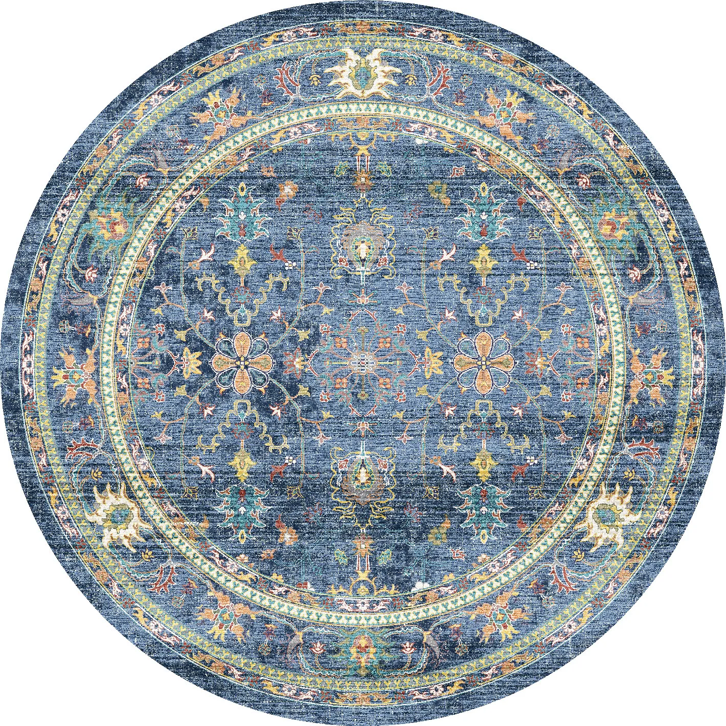 Rond vloerkleed - Livley (donkerblauw)