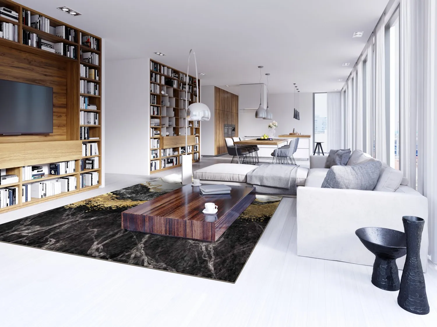 Wilton - Padova (zwart/wit/goud)