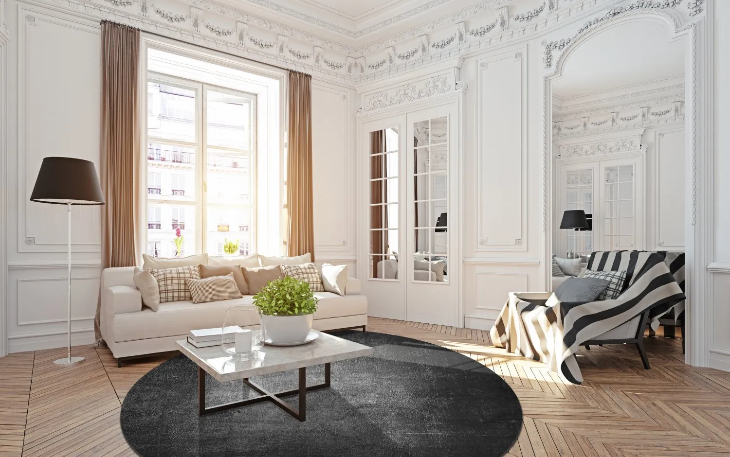 Rond vloerkleed - Serifos (donker grijs)